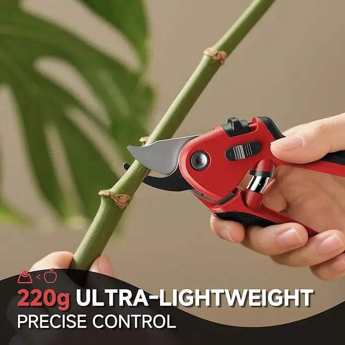 8-Inch Professional Pruning Shears - SK5 Steel Blades, Non-Stick Coating, Ergonomic Design, Suitable for Thick Branches, Safety Lock by GreenHaven Gardens