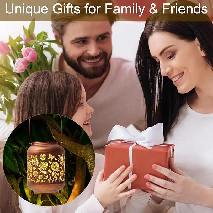 Birthday Gifts for Women Mom Grandma Solar Lanterns Outdoor Waterproof Butterfly Garden Decor Hanging Metal Lights Outside for Yard,Patio,Backyard,Porch by GreenHaven Gardens