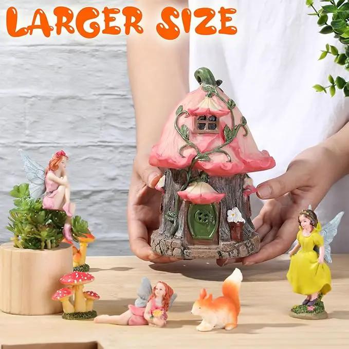 Soaoo Fairy House Garden Figurines Kit Spring Garden Decor Easter Basket Decoration Spring Decoration Outdoor Wildflower Butterfly Fairy Mushroom Party Supplies Micro Landscape Ornaments by GreenHaven Gardens
