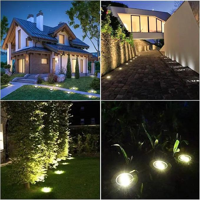 Solar Ground Lights, Waterproof Solar Garden Lights, Upgraded Outdoor Garden Waterproof Bright in-Ground Lights, Landscape Lights for Pathway,Yard,Deck,Lawn,Patio,Walkway (16 Pack Warm Light) by GreenHaven Gardens