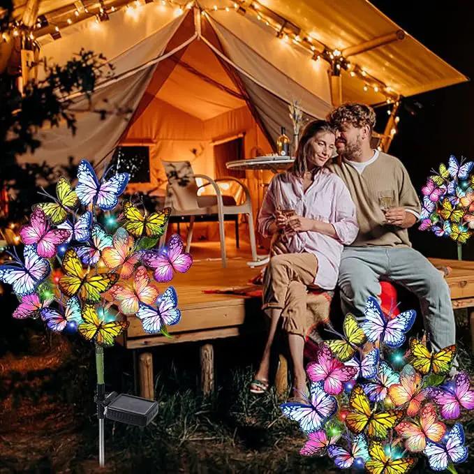 Solar Garden Lights Outdoor Waterproof Decorative Solar Lights Outdoor 2 Pack with 44 LED 34 Butterfly Flower Garden Decor Yard Patio Lawn, Gifts for Mother's Day Mom Women by GreenHaven Gardens