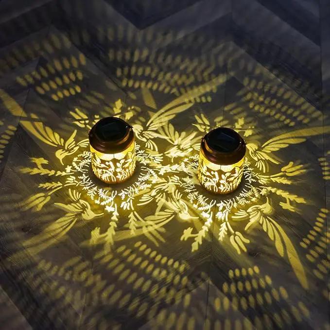 2 Pack Hummingbird Solar Lanterns Outdoor Waterproof LED 6.9" Metal Hanging Solar Lights Outdoor Hummingbird Decorative Lanterns for Patio,Garden,Pathway,Lawn Yard Birthday Gifts for Women Mom by GreenHaven Gardens