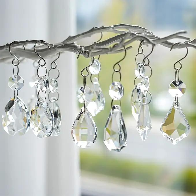 KANPURA 12pcs Glass Crystal Chandelier Prisms,Rainbow Hanging Crystals Suncatcher for Window,Home Decor(Clear) by GreenHaven Gardens