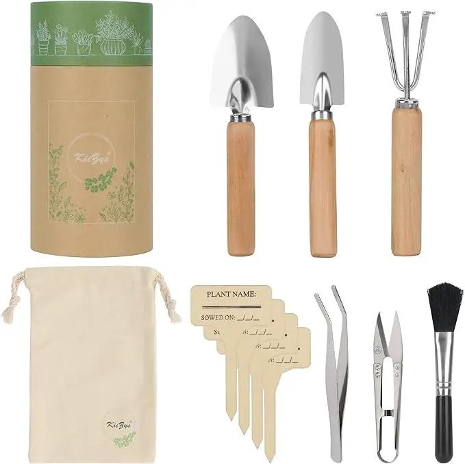Indoor Garden Tools for Gardening - KiiZYS 12-Piece Small Garden Tools Set - Indoor Gardening Gifts for Women - Mini Hand Tools House Plant Tool by GreenHaven Gardens
