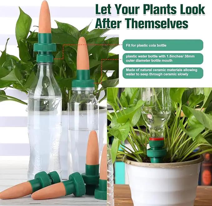 Terracotta Plant Watering Spikes Self to Use with Cola Bottles Houseplant Watering Stakes Automatic Irrigation System(Terracotta,5 Pack) by GreenHaven Gardens
