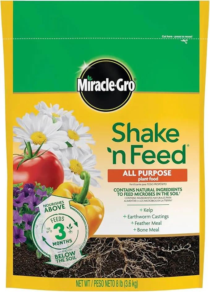 Miracle-Gro Shake 'N Feed All Purpose Plant Food, For In-Ground and Container Plants, Feeds for up to 3 Months, 8 lbs. by GreenHaven Gardens