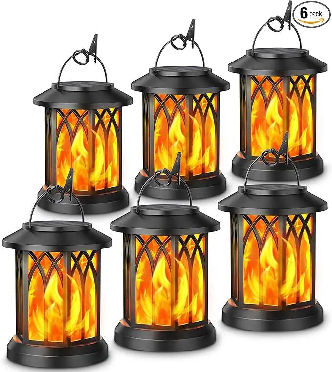KOOPER 6 Pack Solar Lantern Outdoor Lights, Upgraded Flickering Flame Solar Lanterns Lights Outdoor Waterproof, Hanging Outdoor Solar Lanterns Lights, Solar Powered Lanterns for Yard Garden Decor by GreenHaven Gardens