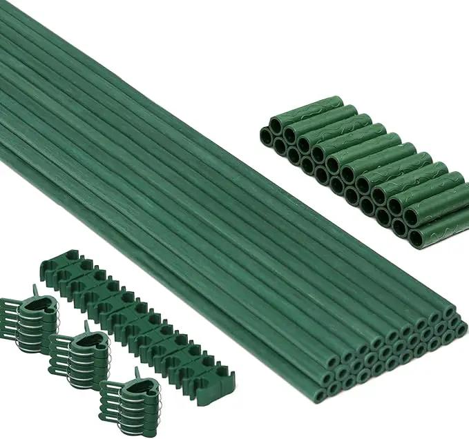 MAXPACE 93pcs Garden Stakes Kit: Includes 30 Sets of Fiberglass Plant Sticks Supports & Accessories for DIY 4ft, 5ft, 6ft, 7ft Stakes for Tomato, Vegetables, Indoor & Outdoor Gardening Supplies by GreenHaven Gardens