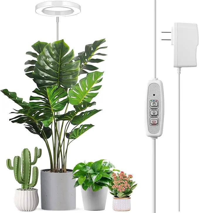 LORDEM Full Spectrum LED Grow Light, 72 LEDs, 4 Brightness Settings, Auto On/Off Timer, Height Adjustable, Ideal for Indoor Plants by GreenHaven Gardens