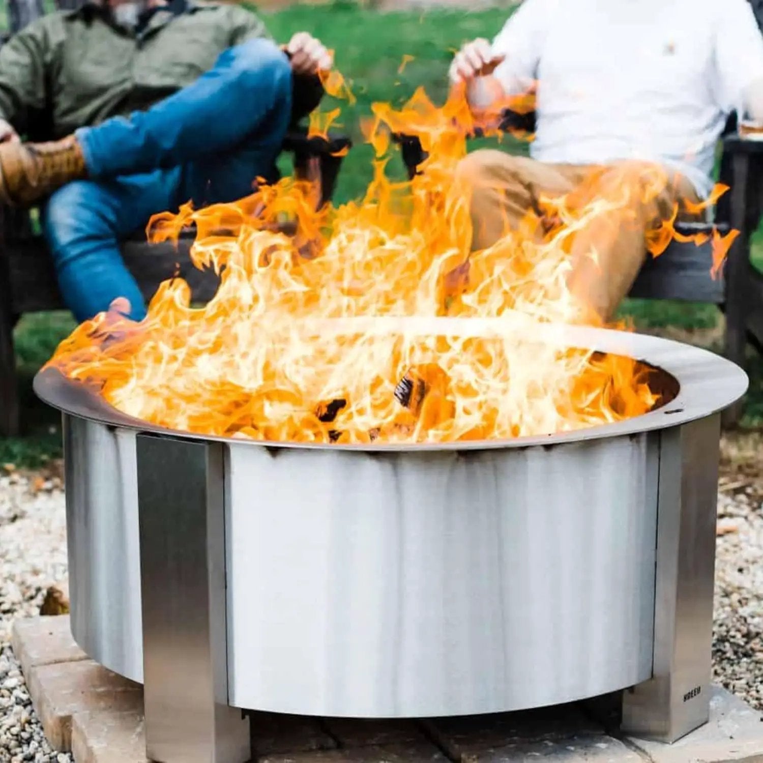 Breeo Smokeless Fire Pit (X Series 30, Stainless Steel) | 34.5 inch Smokeless Firepit for Outside | 94 Pounds | Ideal for Families Compatible with Wide Range of Breeo Accessories by GreenHaven Gardens