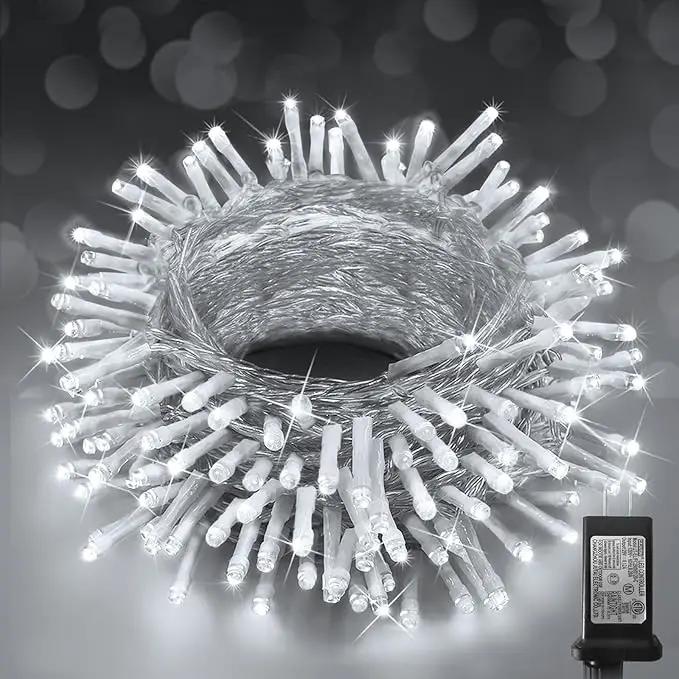 KNONEW Christmas String Lights Indoor Plug in,60FT 180LED Outdoor Waterproof Fairy Lights,8 Lighting Modes,Timer Memory Function for Bedroom Patio Balcony Party (Cool White) by GreenHaven Gardens