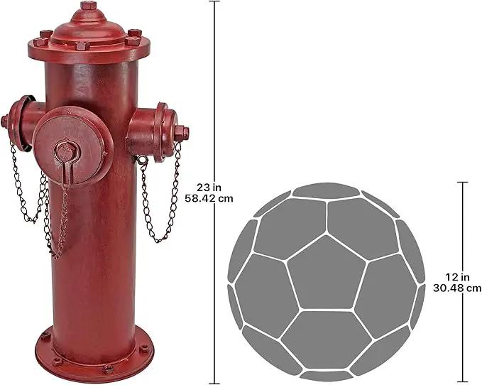 Design Toscano Fire Hydrant Statue Puppy Pee Post and Pet Storage Container, Large 23 Inch, Metal, Full Color by GreenHaven Gardens