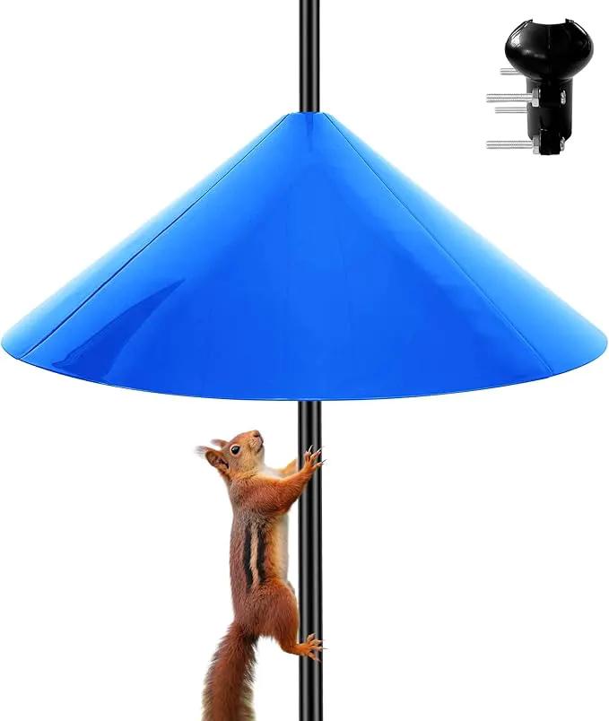 Squirrel Baffle for Bird Feeder Pole, 19 Inch Baffles Guard for Outdoor, Squirrel Proof Bird Feeders Baffle, Shepherd's Hook for Outside (Blue) by GreenHaven Gardens