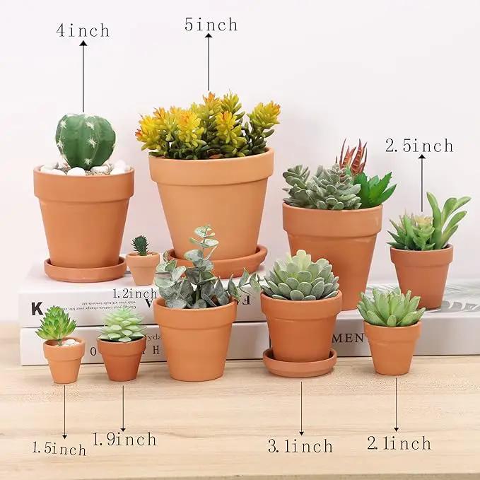 Yishang 2.5 inch Terracotta Pots with Drainage Holes,Small Mini Clay Ceramic Pottery Planter,Cactus Flower Terra Cotta Pots,Succulents Nursery Pots for Indoor/Outdoor Plants,Crafts,Wedding-72 Pack by GreenHaven Gardens