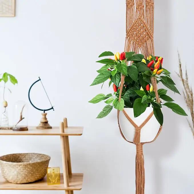 Hoteam 12 Pcs Macrame Plant Hangers Macrame Hanging Planters for Indoor Plants Handmade Boho Hanging Baskets Flower Pots Holder for Outdoor Home Wall Decor by GreenHaven Gardens