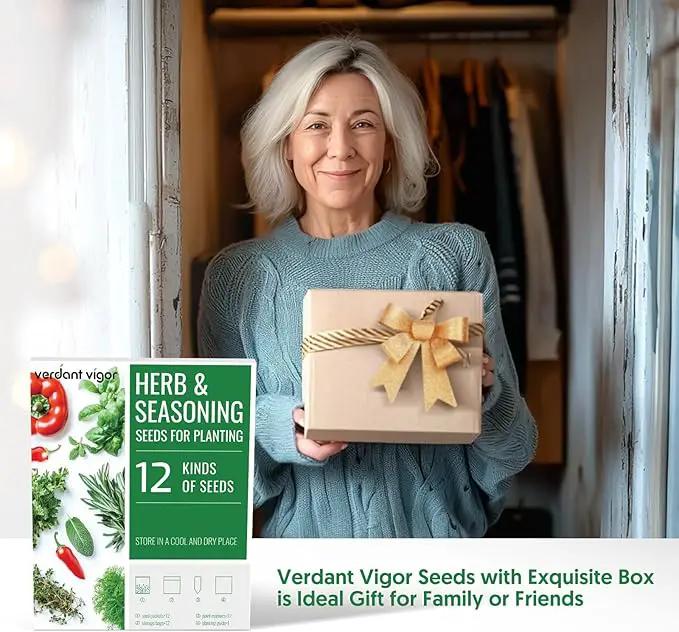 12 Varieties of Seasoning Seeds for Planting, Family Culinary Spice Herb & Veggie Seeds Packet, Basil, Rosemary, Thyme, Cilantro, Pepper, Mint, Non-GMO, Heirloom, for Home Garden Indoor Outdoor by GreenHaven Gardens