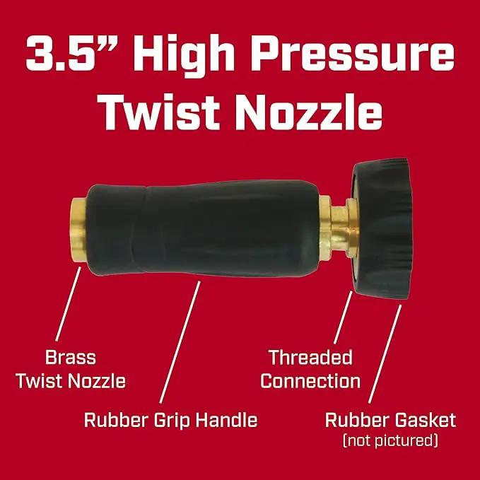 Chapin 6-9476: High Pressure 3.5-inch Brass Twist Hose Nozzle, Heavy-Duty Adjustable Garden Hose Nozzle, Gardening, Watering and Irrigation, Outdoor Cleaning, Set of 2 by GreenHaven Gardens