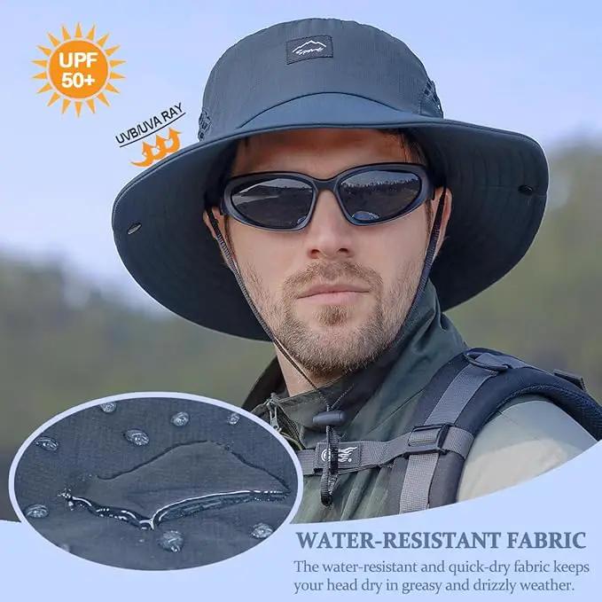 Fishing Hat, UPF50+ Wide Brim Sun Hat for Men Women, UV Protection Hiking Beach Bucket Hats Summer Safari Hat by GreenHaven Gardens