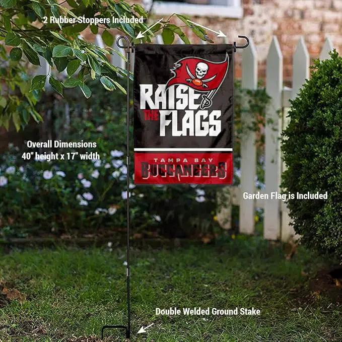 WinCraft Tampa Bay Buccaneers Raise The Flags Garden Flag and Pole Stand Holder by GreenHaven Gardens