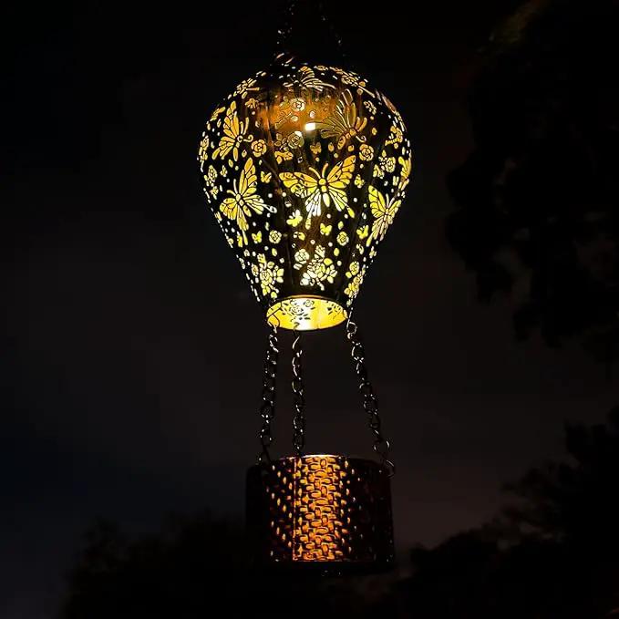 4-Pack Butterfly Decor Hot Air Balloon Solar Lantern – Outdoor Decorative Hanging Light for Garden Yard Patio Porch Lawn and Pathway – Unique Housewarming, Birthday Gift for Women Mom Grandma by GreenHaven Gardens