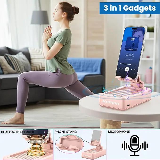 JTEMAN Portable Wireless Bluetooth Speakers with Phone Stand,Gifts for Women and Men,Birthday Christmas for Women Men,Kitchen Gadgets for Men,Compatible for iPhone/Samsung/Mini iPad - Pink by GreenHaven Gardens