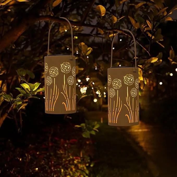 Solar Lanterns Outdoor Waterproof - Dandelion Solar Table Lamp Metal Decoration, Solar Table Lights for Desk Patio Lawn Patio Pathway Landscape Courtyard Backyard Yard Garden Art Decor(2 Pack) by GreenHaven Gardens