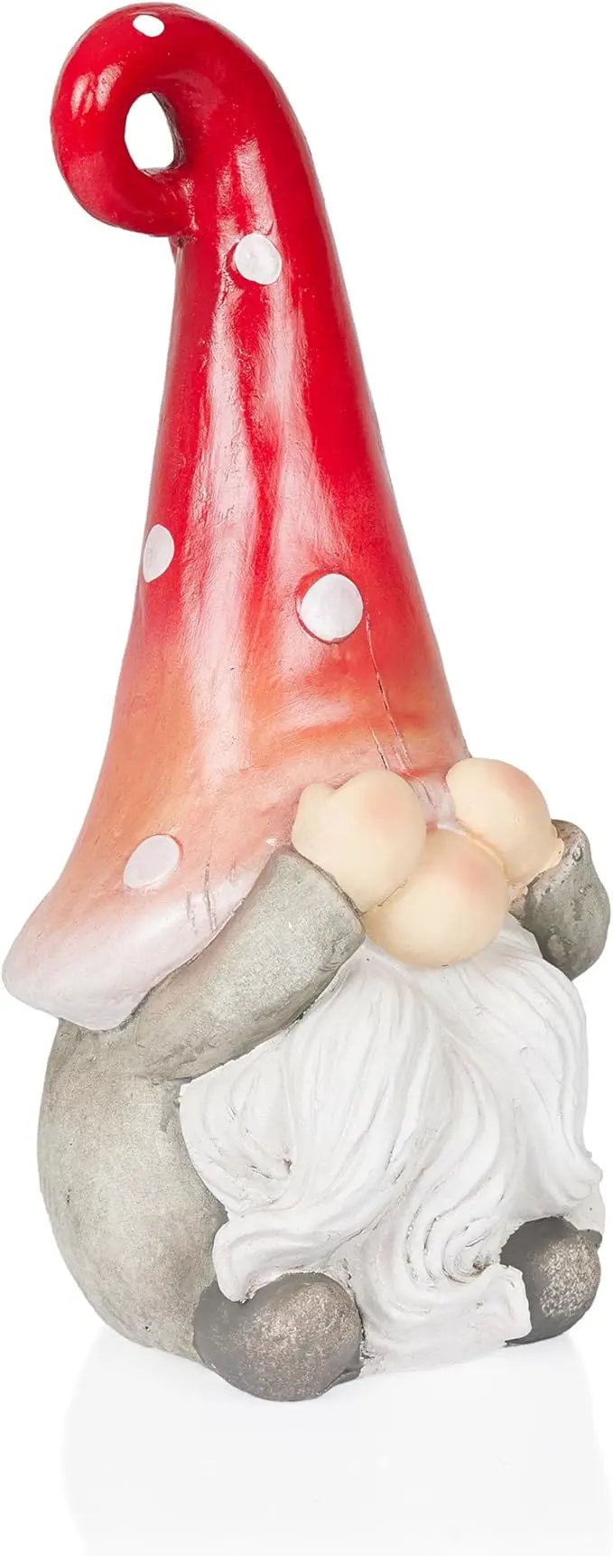 Alpine Corporation 17” Tall Outdoor Garden Gnome Yard Decoration - See No Evil Statue - Gnome with Red Polka Dot Hat – Durable, Weatherproof Decor for Patio & Deck by GreenHaven Gardens
