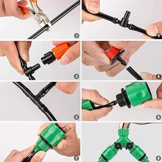 Garden Drip Irrigation Kit,98FT/30M 149Pcs Plants Misting System for Lawn Patio Automatic Irrigation Equipment with 1/4" Blank Distribution Tubing Hose Adjustable Nozzle Emitters Sprinkler by GreenHaven Gardens