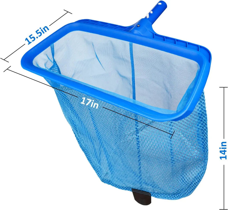 Poolvio Swimming Pool Skimmer Net, Fine Mesh Pool Leaf Rake Net with Double-Layer Deep Bag, Reinforced Frame - Swimming Pool Nets for Cleaning Finest Debris by GreenHaven Gardens
