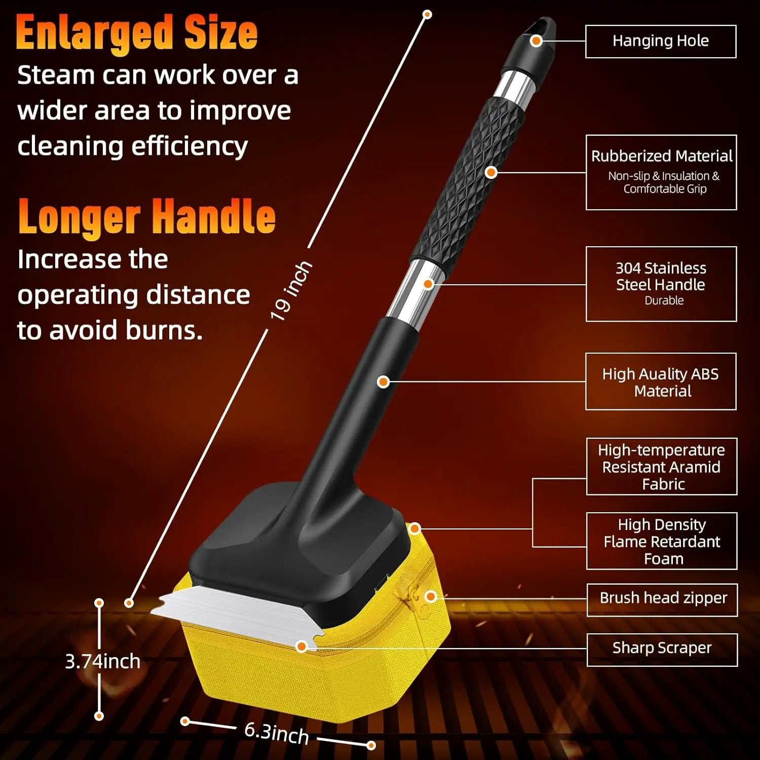 Bristle-Free Steam Cleaning Grill Brush, Safe for All Grill Griddle, Heat-Resistant Head, BBQ Grilling Gift for Men by GreenHaven Gardens