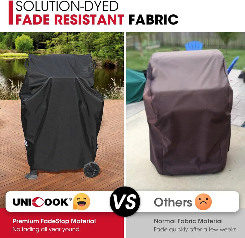 Unicook 32 Inch Small Grill Cover, Heavy Duty Waterproof 2 Burner Gas BBQ Cover, Compatible with Weber Char-Broil Nexgrill KitchenAid Grills with Both Side Tables Down, All Weather Protection by GreenHaven Gardens