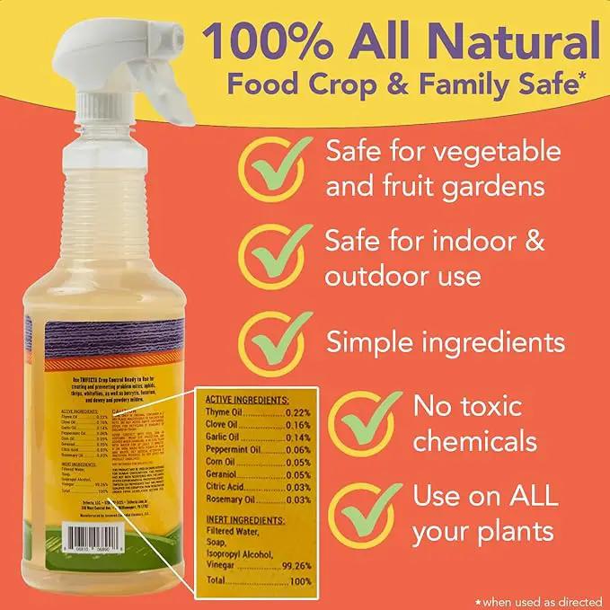 Trifecta Crop Control Insecticidal Soap for Plants | All Natural Fungicide for Plants | Spider Mite Killer Indoor Plants, Food Safe Commercial Grade Pesticide, Herbicide, Spider Mites Spray for Plants by GreenHaven Gardens