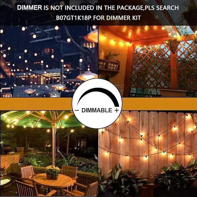 Svater Outdoor String Lights 150FT, E26 Socket, 48pcs S14 Shatterpoof Bulbs, 1 Watt Dimmable 2700K Warm White, IP65 Waterproof Commercial Grade Patio Lights（3 Pack X 50FT） by GreenHaven Gardens