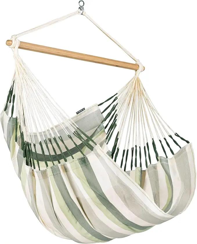 LA SIESTA® - Large Comfort Domingo Hammock Swing Chair - Weather & Tear Resistant Hanging Hammock Chair - Indoor Outdoor Hammock Chair Swing - Patio Porch Bedroom Hanging Chair - Max 285 Lbs, Cedar by GreenHaven Gardens