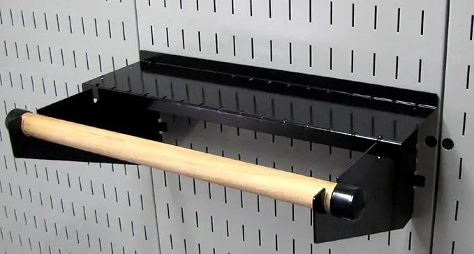 Wall Control Metal Pegboard Organizer - 4' Standard Tool Storage Kit, Black - Includes Pegboard Paper Towel Holder & Dowel Rod Shelf Assembly by GreenHaven Gardens