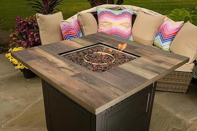 DualHeat by Endless Summer, The Harris, 38" Square Propane Gas Outdoor Fire Pit/Patio Heater by GreenHaven Gardens