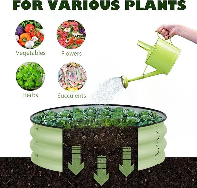 BPS Metal Raised Garden Bed, 2-Pack 2.5FT Diameter Galvanized Planter Raised Garden Boxes for Flower Planters, Vegetables Herb by GreenHaven Gardens