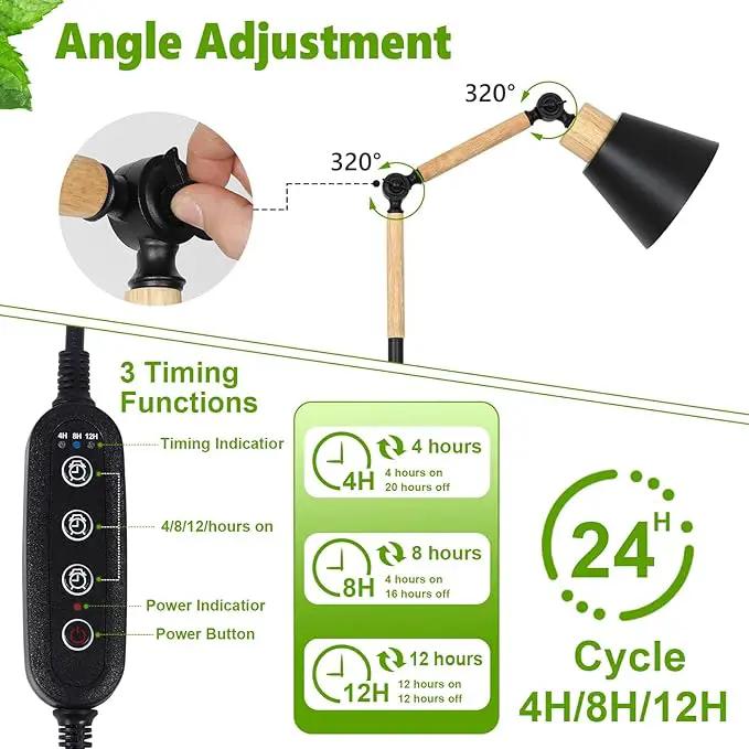 HMVPL Grow Lights for Indoor Plants Full Spectrum, Plant Lights for Indoor Growing with 20W COB Grow Light Blub, 4/8/12H Timer, Standing Tall Grow Lamp for Middle Large Plants(75'', Height Adjustable) by GreenHaven Gardens