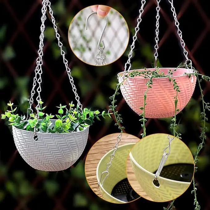 197 Inch DIY Silver Hanging Basket Chains, Adjustable Length, Decorative Metal Chain with Hooks for Hanging Bird Feeders, Planters, Ornaments by GreenHaven Gardens