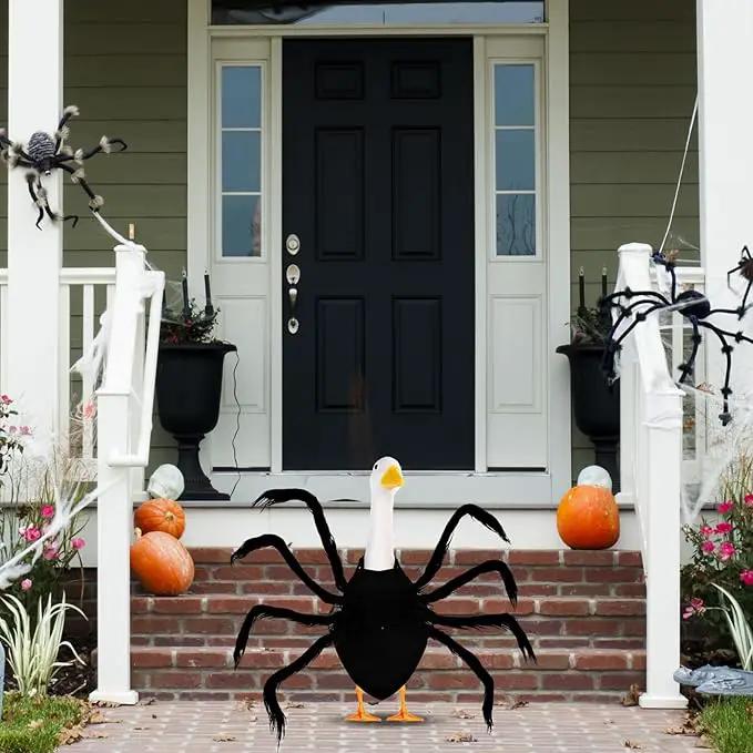 Halloween Goose Outfit Lawn Porch Goose Outfit Spider Bat Costume Plastic Goose Clothing for 23" Goose Halloween Outdoor Patio Yard Lawn Art Decoration (Spider) by GreenHaven Gardens