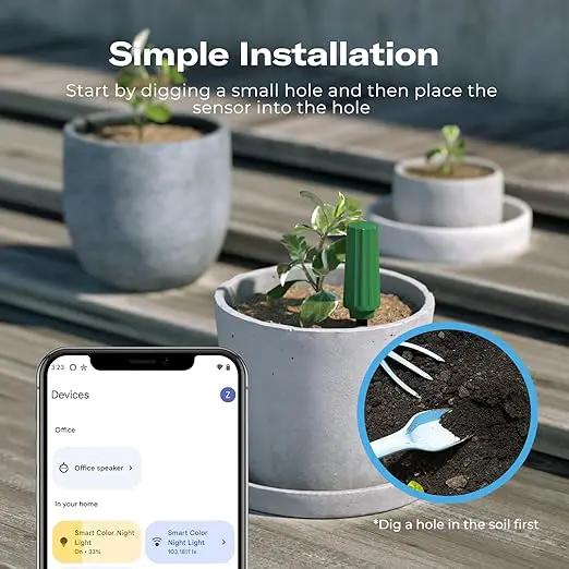 THIRDREALITY Smart Soil Moisture Sensor 2Pack,Zigbee hub Needed,Capacitive Probe,Moisture/Temperature Meter for Garden Planting,Compatible with Homey,Hubitat, SmartThings,Home Assistant by GreenHaven Gardens