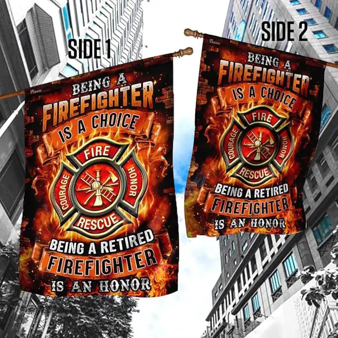 FLAGWIX Firefighter Flag Decorations - Independence Day, 4th of July Decorations Outdoor Flags, House Flag 30x40 - USA House Garden Flags Premium Polyester, Decorative Indoors Outdoor Flags by GreenHaven Gardens