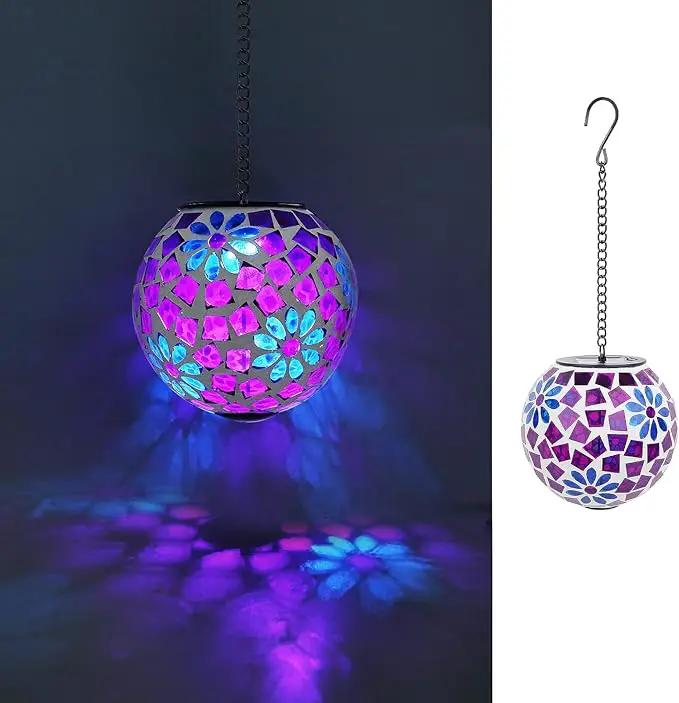 VCUTEKA Hanging Solar Lights Outdoor - Solar Powered Waterproof Landscape Lanterns with Mosaic Design for Patio, Yard, Garden and Pathway Decoration by GreenHaven Gardens