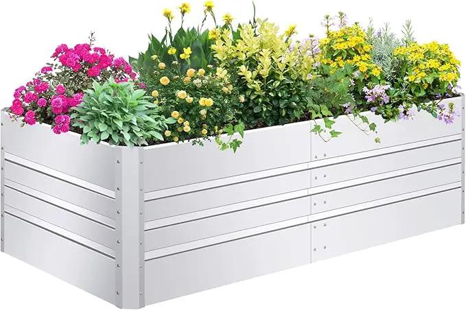 SnugNiture Galvanized Raised Garden Bed 6x3x2FT Outdoor Large Metal Planter Box Steel Kit for Planting Vegetables, Flowers by GreenHaven Gardens