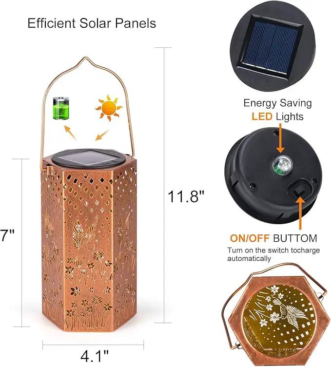 2 Pack Hummingbird Solar Lanterns Outdoor Waterproof - Birthday Gifts for Women, Men, Mom, Solar Lights Outdoor Hanging Garden Decor for Outside, Patio, Outdoor, Yard, Lawn, Balcony by GreenHaven Gardens