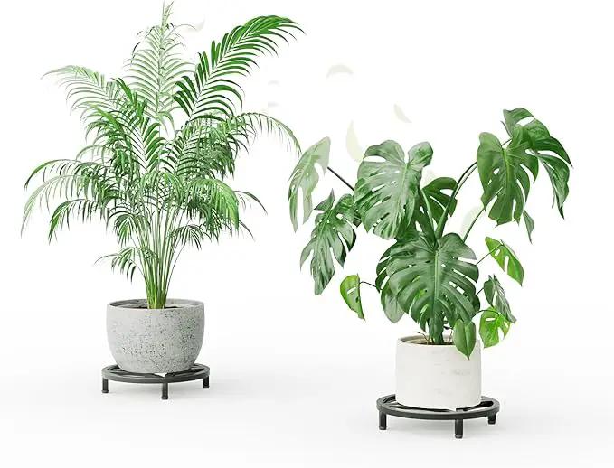 Zhongma 2 Pack 11.8" Sturdy Potted Plant Stand Flower Pot Holder Heavy Duty Construction, Low Plant Stand for Home Indoor and Outdoor, Sturdy plant riser and saucer without Installation Required by GreenHaven Gardens