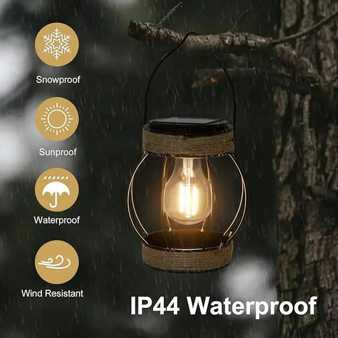 Solar Outdoor Lanterns,Hanging Solar Lights Outdoor Waterproof Metal Solar Table Lights Solar Powered Lanterns Decorative Tree Lanterns Outdoor Lamp for Patio Garden Yard Pathway, 2 Pack by GreenHaven Gardens