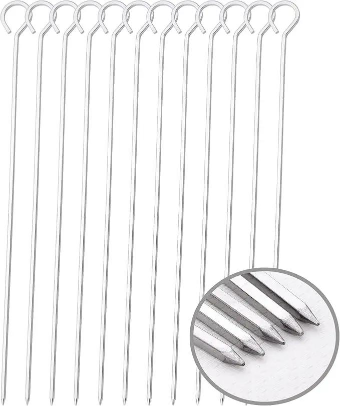 12 inch Barbecue Skewers Metal BBQ Sticks,12Pack Stainless Steel Square Skewer,Kebob,kabob Sets for Grill Outings Cooking (BBQ Skewers Square 12inch-12p) by GreenHaven Gardens