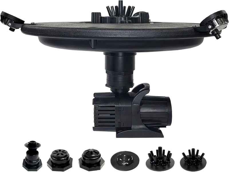 HALF OFF PONDS Floating Fountain – 1/3 HP Pond Aerator, 100' Cord – 5,200 GPH Water Pump – 9 Spray Patterns - White LED Lights – Energy-Efficient - for Ponds & Water Gardens by GreenHaven Gardens