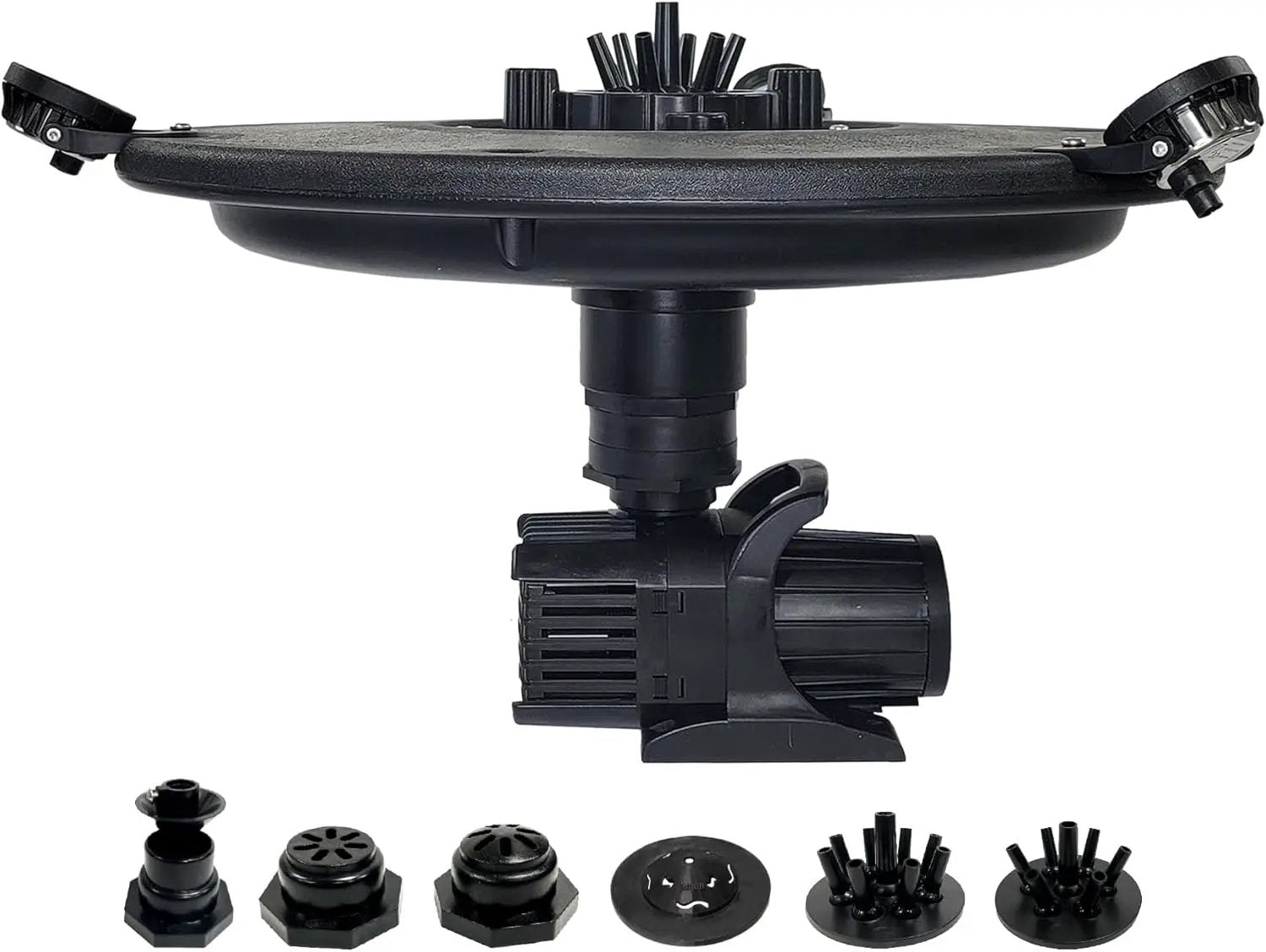HALF OFF PONDS Floating Fountain – 1/2 HP Pond Aerator, 100' Cord – 6,100 GPH Water Pump – 9 Spray Patterns - White LED Lights - for Ponds & Water Gardens by GreenHaven Gardens